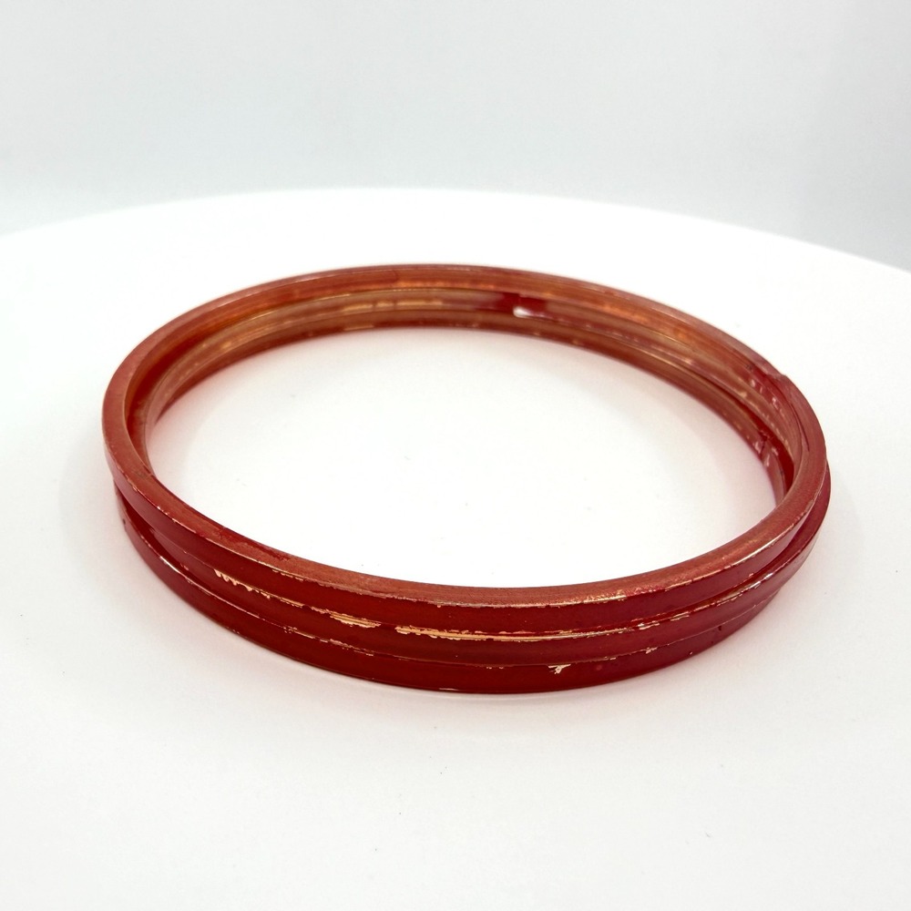 Vintage Red Resin Bangle Set - Retro Stacking Bracelets for Boho Style